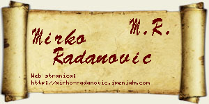 Mirko Radanović vizit kartica